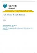 Pearson Edexcel GCSE In Geography A (1GA0) Paper 03: Geographical  Investigations: Fieldwork and UK Challenges Mark Scheme (Results) Summer 2024