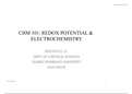 chemistry: redox potential and electrochemistry