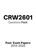 CRW2601 - Exam Questions PACK (2013-2020)
