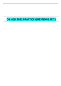 OB HESI 2021 Practice Questions Set 1