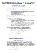 Complete samenvatting European Union Substantive Law