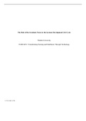 Wk10 Assgn.docx    The Role of the Graduate Nurse in the Systems Development Life Cycle  Walden University  NURS 6051: Transforming Nursing and Healthcare Through Technology   13:55:56 GMT -05:00  Introduction  Healthcare organizations rely on technologic