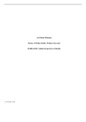 PUBH 6129 Week3Assgn.UchenduD.docx    An Ethical Dilemma  Master of Public Health, Walden University  PUBH 6129E: Global Perspectives of Health   14:07:00 GMT -05:00  An Ethical Dilemma  An overview of how ethics relates to global health.  Global health e