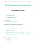 Exam 1 Module 3 - NUR2474 / NUR 2474 (Latest 2022 / 2023) : Pharmacology for Professional Nursing - Rasmussen