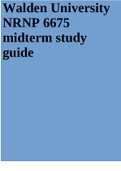 Walden University NRNP 6675 midterm study guide