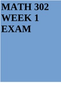 MATH 302 WEEK 1 EXAM