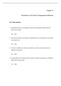 M Organizational Behavior, McShane - Complete test bank - exam questions - quizzes (updated 2022)