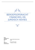 Beroepsopdracht financieel en juridisch advies 