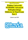 Walden University NURS6501 Advanced Pathophysiology Midterm & Final Exam Part 1