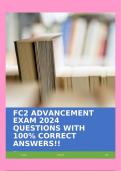 FC2 ADVANCEMENT EXAM 2024 QUESTIONS WITH 100% CORRECT ANSWERS!!