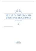 HESI V3 PN EXIT EXAM 110 QUESTIONS AND ANSWERS