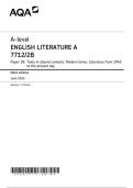 AQA A Level English Literature A paper 2B June 2024 Final Mark scheme- 7712/2B