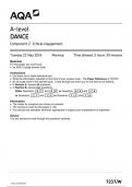 AQA A Level DANCE Component 2 June 2024 QUESTION PAPER- 7237/W