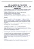 ATI LEADERSHIP PRACTICE QUESTIONS WITH CORRECT DETAILED ANSWERS.