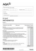 AQA A-level MATHEMATICS Paper 2 7357/2 June 2024