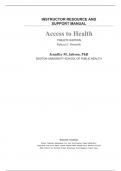 Solution Manuals for Access to Health, 12E Rebecca J. Donatelle