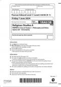 EDEXCEL GCSE Religious Studies A  1ra0 3b question paper may-june 2024