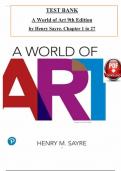 Test Bank for A World of Art 9th Edition by Henry Sayre, ISBN: 9780136828358, All 27 Chapters Covered, Verified Latest Edition