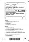 EDEXCEL GCSE Religious Studies  B  1rb0 1e question paper may-june 2024