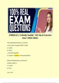 CWEA E/I, 2 Study Guide/ 141 Qs & Correct Ans/ 2024-2025.  