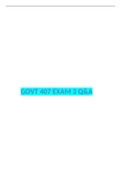 GOVT 407 Exam 3 questions and answers solution test exam