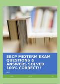 EBCP MIDTERM EXAM QUESTIONS & ANSWERS SOLVED 100% CORRECT!!