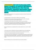 (ANSWERED)507 CITI Authorship (RCR-Basic), Conflicts of Interest (RCR-Basic), Mentoring (RCR-Basic), Peer Review (RCR-Basic), Research Misconduct (RCR-Basic), & Collaborative Research (RCR-Basic)