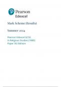 EDEXCEL GCSE Religious Studies  B  1rb0 3g marking scheme may-june 2024