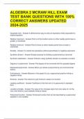 Bundle For ALGEBRA 2 GLENCOE MCGRAW LATEST 2024 EXAM TEST BANK QUESTIONS WITH 100% CORRECT DETAILED ANSWERS