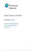 EDEXCEL GCSE Science  1ch0 2f marking scheme may-june 2024