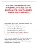 NSG 6005 FINAL EXAM/NSG 6005  FINAL EXAM LATEST 2023-2024 100  QUESTIONS AND CORRECTANSWERS | A GRADE (VERIFIED ANSWERS )