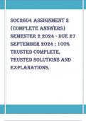  SOC2604 Assignment 2 (COMPLETE ANSWERS) Semester 2 2024 - DUE 27 September 2024 ; 100% TRUSTED Complete, trusted solutions and explanations. 