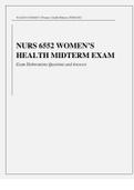 Exam (elaborations) NURS 6552 WOMEN’S HEALTH MIDTERM2022 