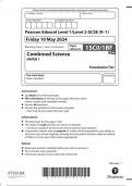 EDEXCEL GCSE Science  1sc0 1bf question paper may-june 2024