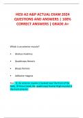 HESI A2 A&P ACTUAL EXAM 2024  QUESTIONS AND ANSWERS | 100%  CORRECT ANSWERS | GRADE A+