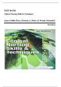 TEST BANK FOR Clinical Nursing Skills and Techniques 9th Edition by Anne G. Perry, Patricia A. Potter & Wendy R. Ostendorf , ISBN: 9780323400695 (Chapter 1-44) || Complete Guide A+