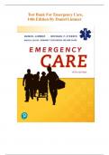 Test Bank for Emergency Care{ 14th Edition }by Daniel Limmer, Michael F. O'Keefe | All Chapters Included | Elaborated Answers | Updated