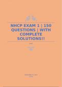 NHCP EXAM 1 | 150 QUESTIONS | WITH COMPLETE SOLUTIONS!!