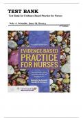 TEST BANK FOR Evidence-Based Practice for Nurses: Appraisal and Application of Research 4th Edition by Nola A. Schmidt &  Janet M. Brown , ISBN: 9781284122909 All Chapters Verified|| Guide A+