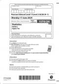 EDEXCEL GCSE Statistics 1st0 2h question paper may-june 2024