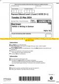 Pearson Edexcel Level 1/Level 2 GCSE (9–1) GERMAN PAPER 4: Writing in German Higher tier QP MAY 2024