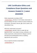 UHC Certification Ethics and Compliance Exam Questions and Answers Graded A+ | Latest 2024/2025