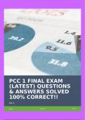 PCC 1 FINAL EXAM (LATEST) QUESTIONS & ANSWERS SOLVED 100% CORRECT!!