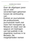 Journalistieke cultuur in Nederland h13, h15, h16