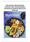  TEST BANK FOR NUTRITION: CONCEPTS AND CONTROVERSIES, 5th EDITION, FRANCES SIZER, ELLIE WHITNEY|| new edition