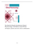 Test Bank for Roachs Introductory Clinical  Pharmacology, 11th Edition, Susan M Ford