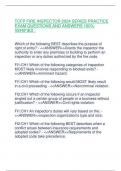 TCFP FIRE INSPECTOR 2024 SERIES PRACTICE EXAM QUESTIONS AND ANSWERS 100% VERIFIED . Which of the following BEST describes the purpose of right of entry? - <<ANSWER>>Grants the inspector the authority to enter any premises or building to perfor