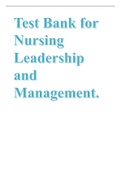 Test Bank for Nursing Leadership and Management-Complete Test Bank