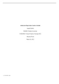 Adolescent Depression leads to suicide.doc    Adolescent Depression Leads to Suicide  Angela Hardin  PMHNP, Walden University  NURS3001-4 Issues/Trends in Nursing-2022  Marylou Proch  44646   13:57:09 GMT -05:00  Adolescent Depression Leads to Suicide  Te