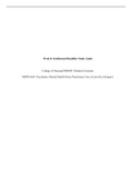 wk8assignJonesS NRNP 6665.docx    Week 8: Intellectual Disability Study Guide  College of Nursing-PMHNP, Walden University  NRNP 6665: Psychiatric Mental Health Nurse Practitioner Care Across the Lifespan I   Outline  I.Introduction  II. Intellectual Disa